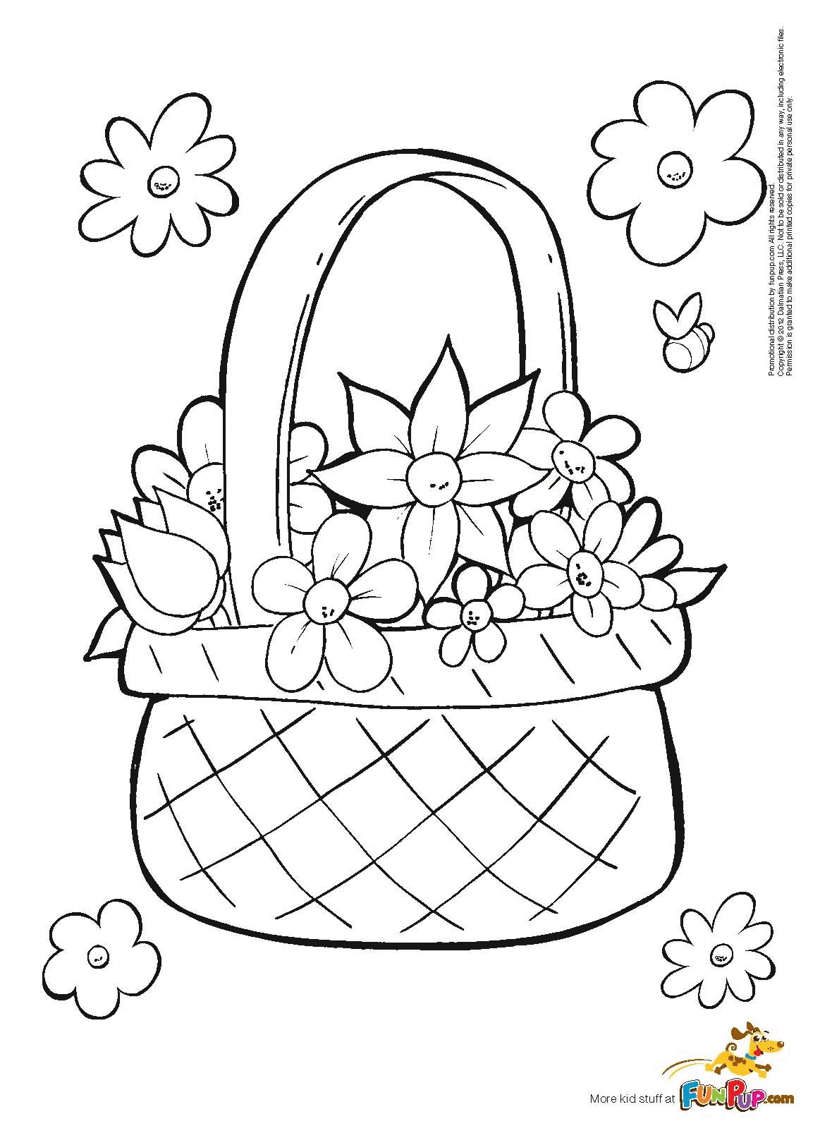 Flower Basket Coloring Pages - High Quality Coloring Pages