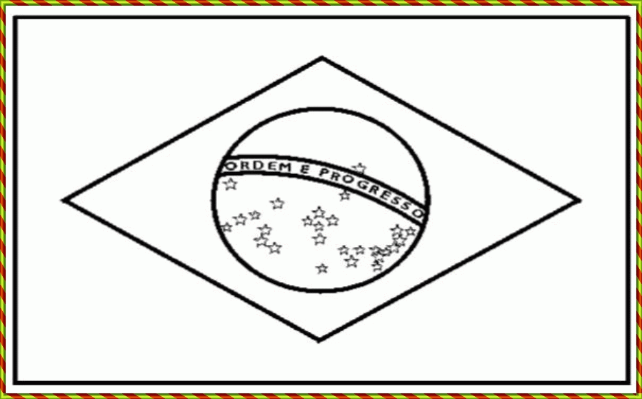 Brazil Flag Coloring Page