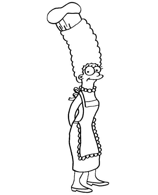 High-quality Marge Simpson coloring sheet