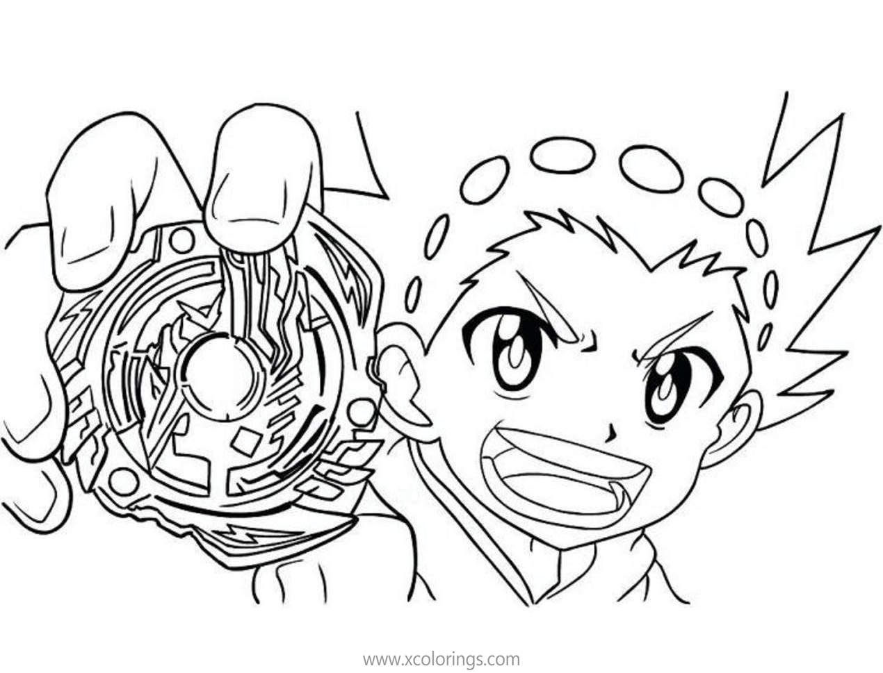 Beyblade Coloring Pages Valt Aoi With Beyblade - XColorings.com | Coloring  pages, Color, Black and white