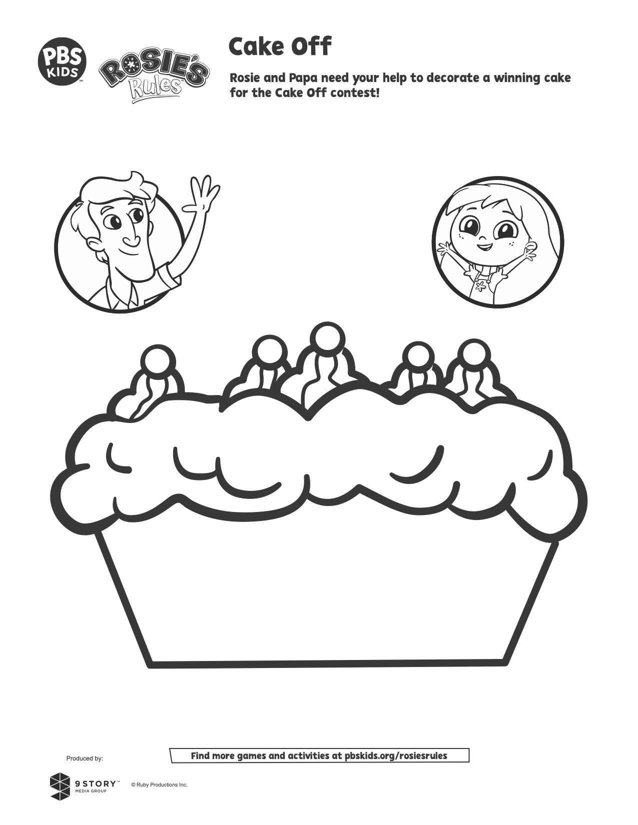 Cake Off | Kids Coloring Pages | PBS KIDS for Parents