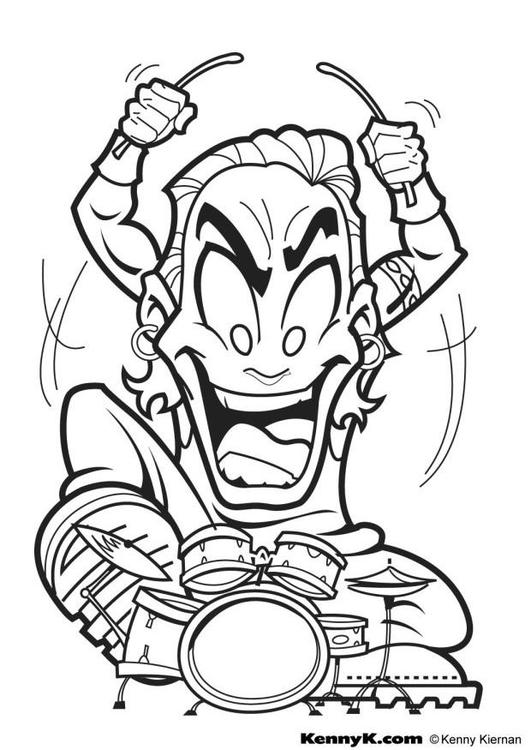Coloring Page metal drummer - free printable coloring pages - Img 7044