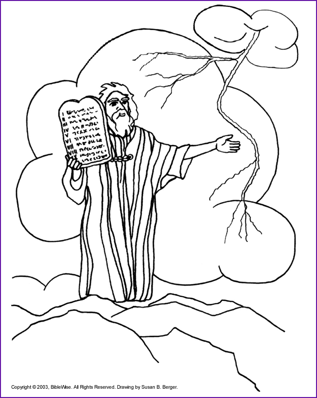 Print Version Moses, The Ten Commandments Coloring Page - Kids | Bible coloring  pages, Christian coloring, Bible story crafts