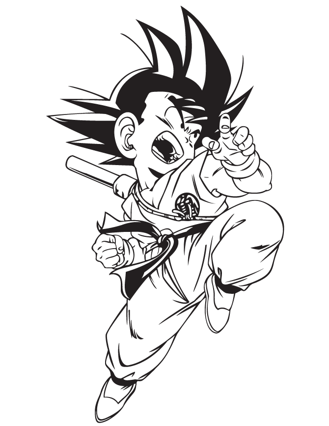 Kid goku gt Colouring Pages