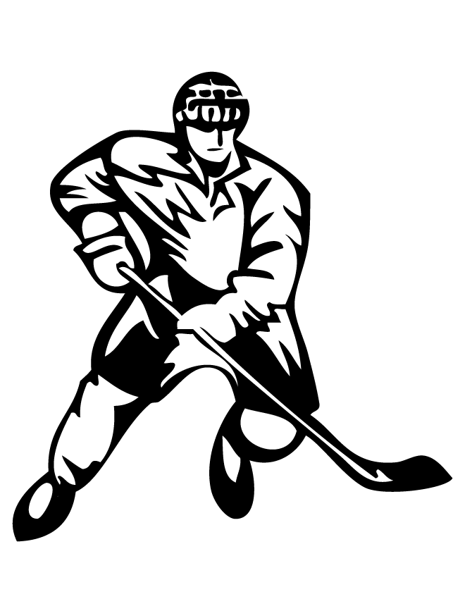 Mean Hockey Player Coloring Page | Free Printable Coloring Pages