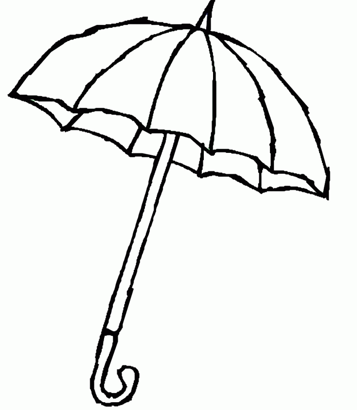 Umbrella Day Coloring Pages : Umbrella With Raindrops Coloring 