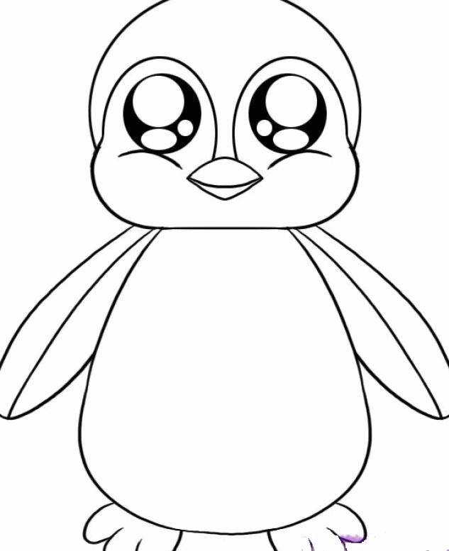 cute baby penguin coloring page image pages