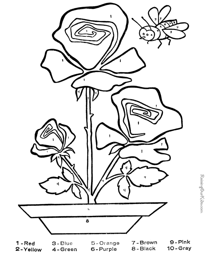 Free color by number coloring pictures 017