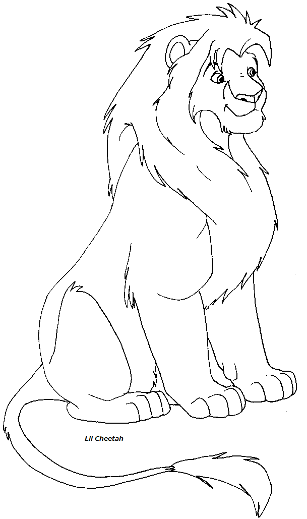Running lioness lineart by Lil-Cheetah