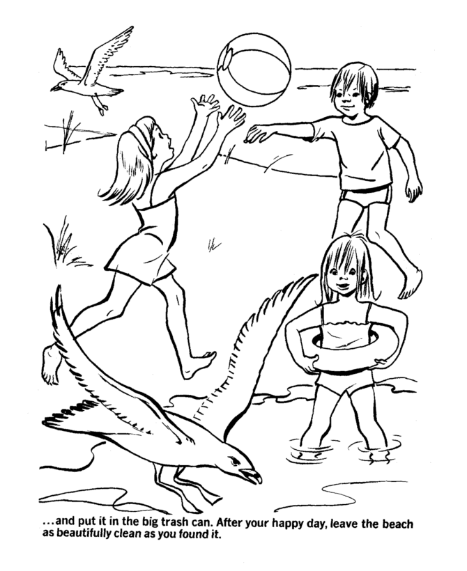 Earth Day Coloring Pages - Beach ecology awareness Coloring Pages 
