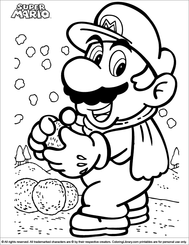 Super Mario Brothers coloring picture