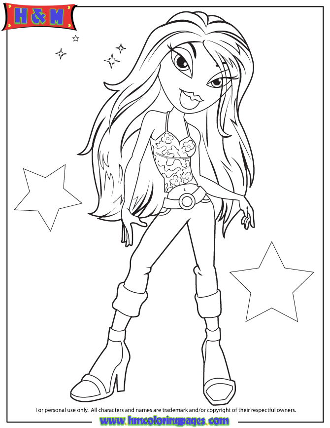 Cloe From Bratz Cartoon Coloring Page | Free Printable Coloring Pages