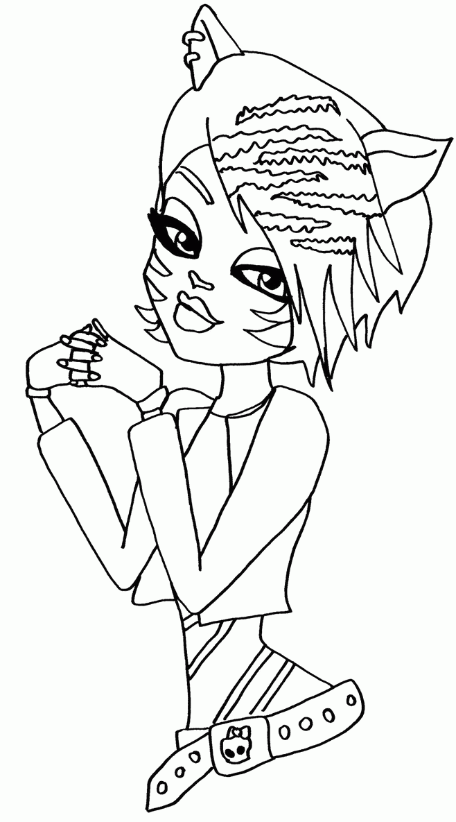Monster High Toralei Smiling Sweet Coloring Pages - Monster High 