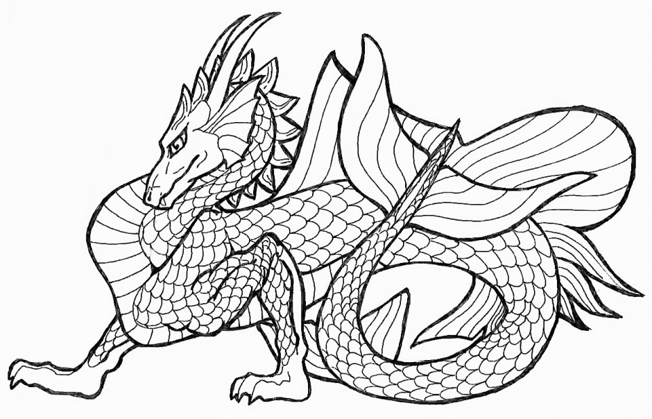 Dragon Coloring Pages For Adults Printable Coloring Pages For 
