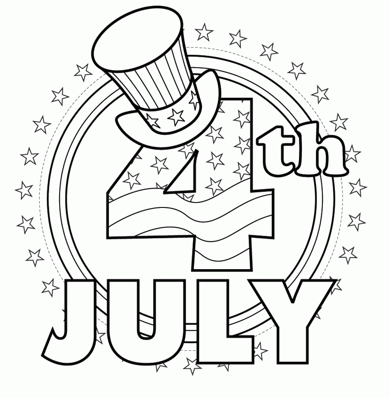 Download Fourth Of July With A Hat Coloring Pages Or Print Fourth 