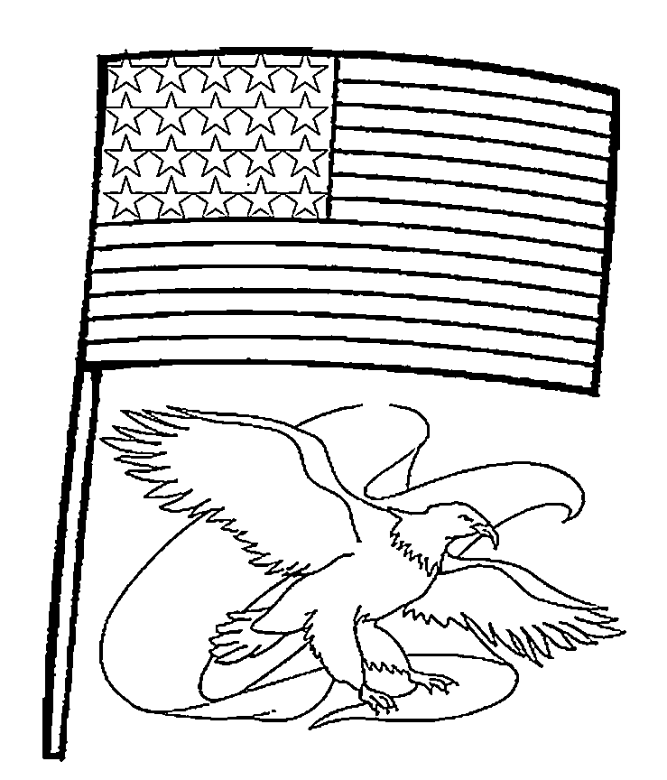 Independence Day Flags Coloring Pages for Kids