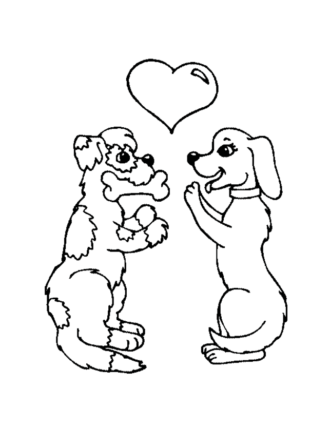 dogs Inlove coloring pages | Coloring Pages