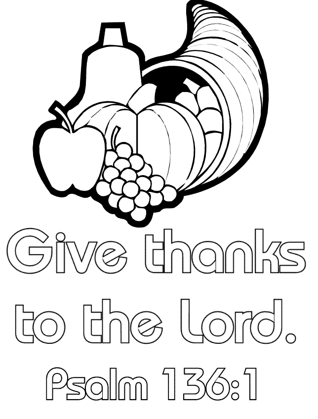 Psalm 136:1 - Memory Verse Colouring Page - MSSS