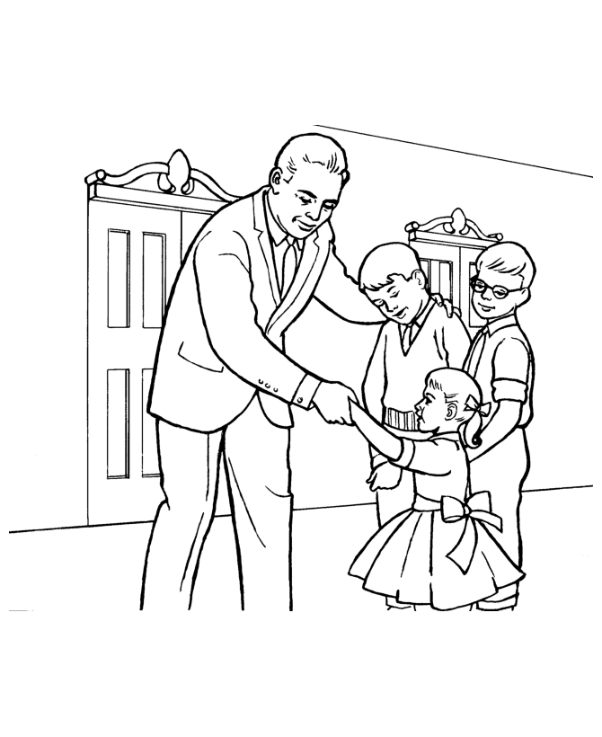 Church Coloring pages - Children come to Church - Sunday School 