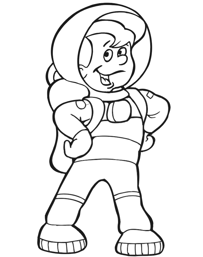 astronaut coloring page boy