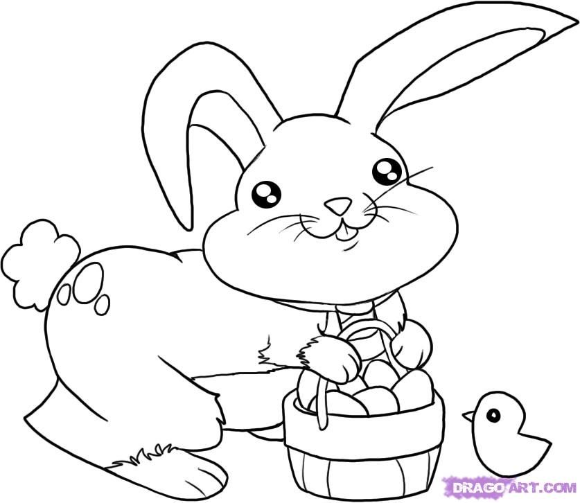 How to Draw the Easter Bunny, Step by Step, Easter, Seasonal, FREE 