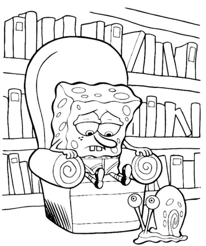 Sad Squidward Spongebob Coloring Page - Nickelodeon Coloring Pages 