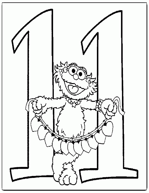 sesame street numbers Colouring Pages