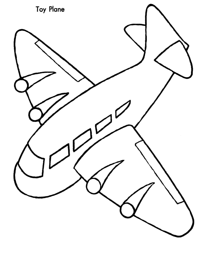 Christmas Toys Coloring Pages -Christmas Toy Plane Coloring Sheet 