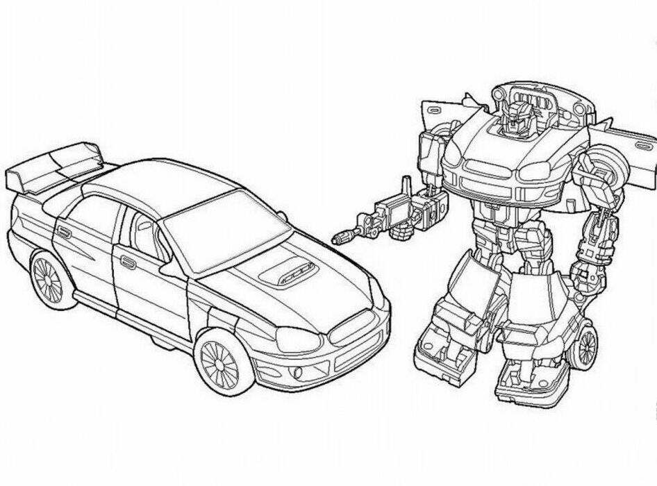 Police Car Transformer Coloring Pages