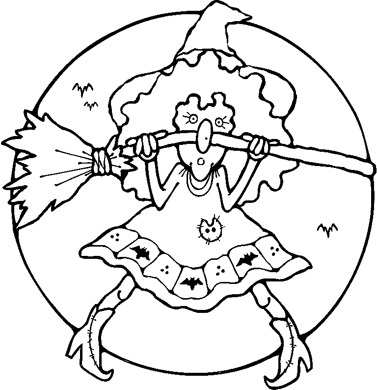Halloween Witch Coloring Pages for Kids
