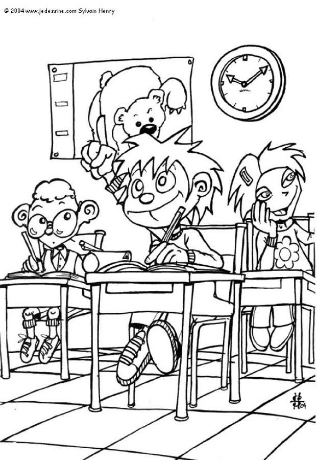 SCHOOL ONLINE coloring pages - Pupils going to school