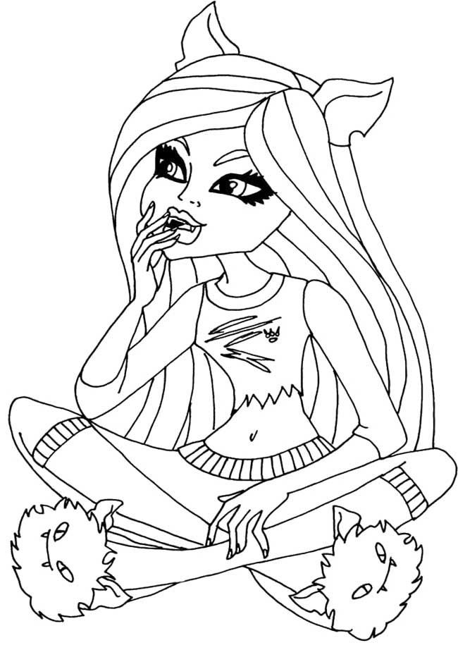 Clawdeen Wolf Dead Tired coloring pages | Monster High, Ninja, and ot…