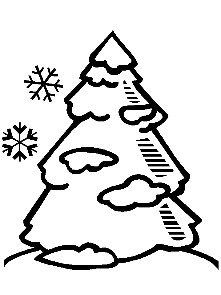 trees in the winter Colouring Pages