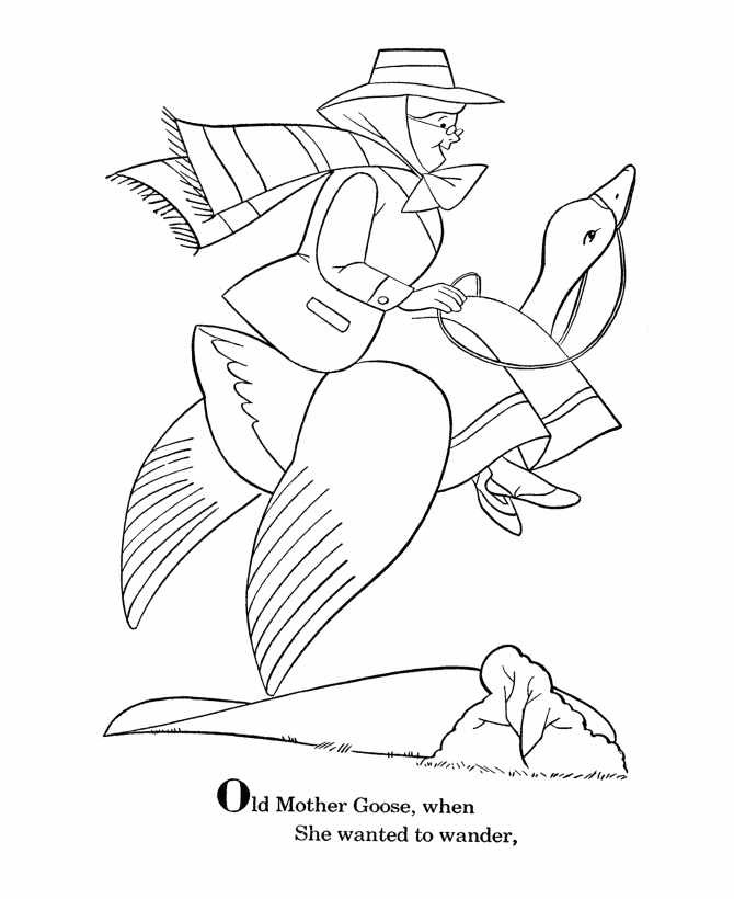 BlueBonkers - Nursery Rhymes Coloring Page Sheets - Old Mother 