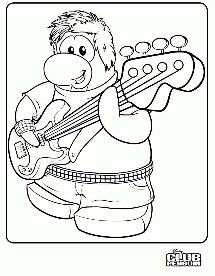 Echo006 In Club Penguin: Club Penguin Colouring Page