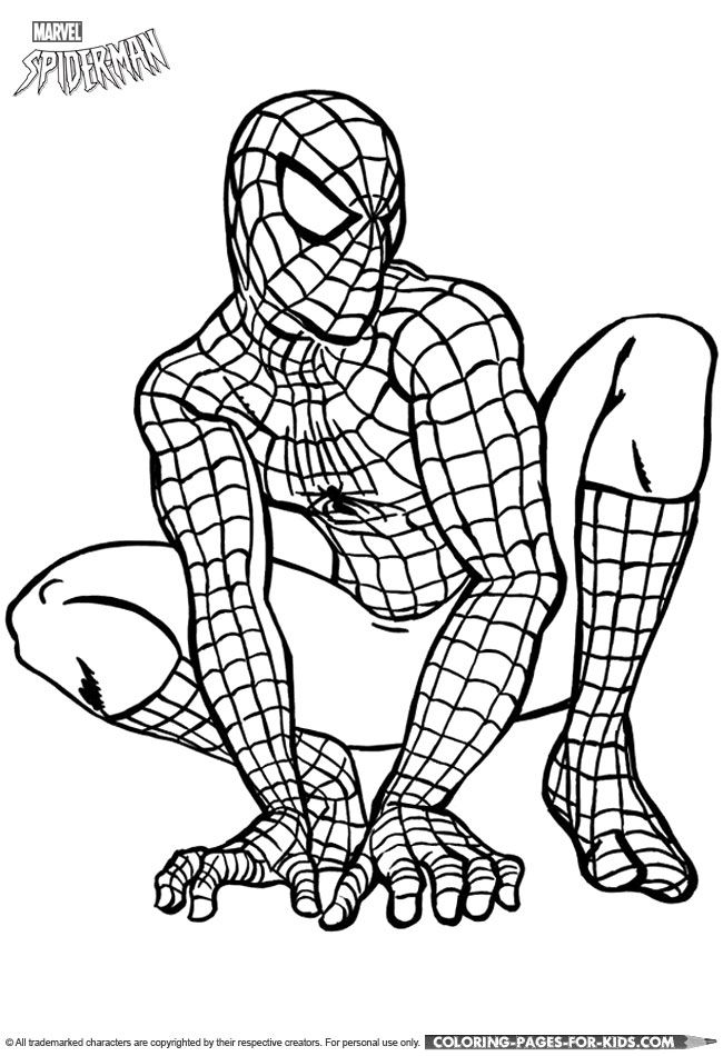 Spider-Man Coloring Page For Kids - Spiderman Superhero