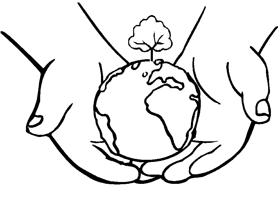Coloring Pages of Earth In Hands | Coloring