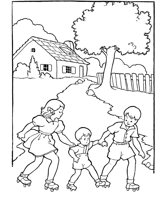 learning to skate printable kids coloring sheets for children 