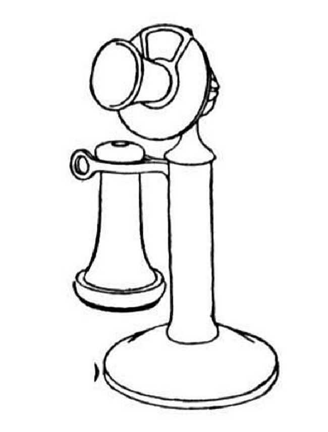 Old Old Phone Coloring pages for kids | Great Coloring Pages