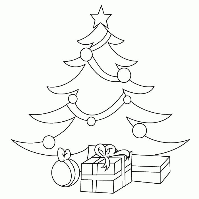 Christmas tree coloring page | Winter / Holiday
