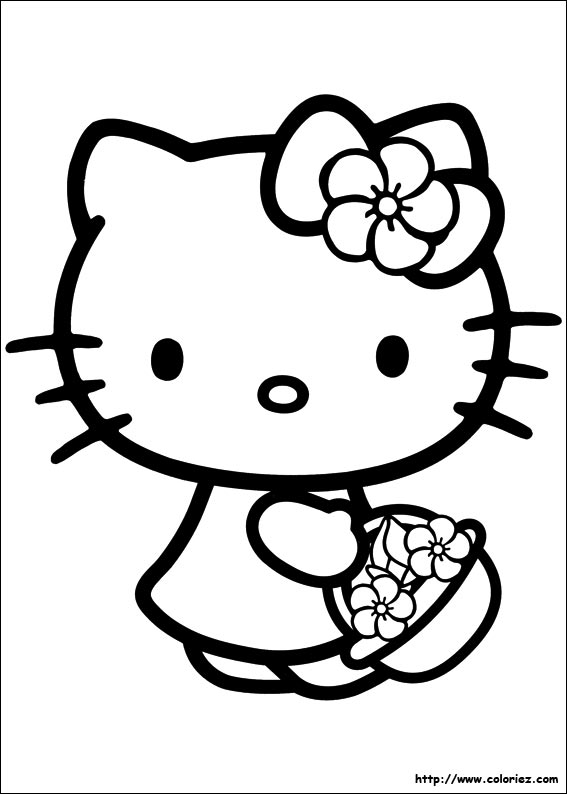 fower Hello Kitty Coloring pages - smilecoloring.com
