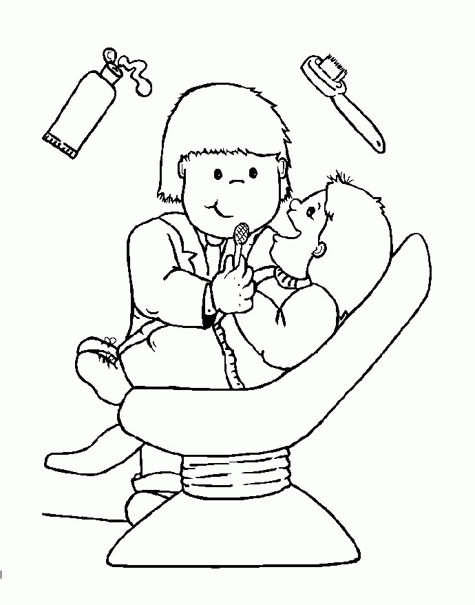 Dentist People Who Help Us Preschool Early Years Coloring Pages 