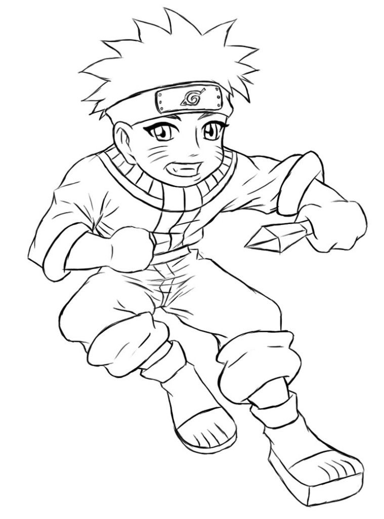 Print Naruto Chibi Naruto Lines By Spiky Valentine - deColoring