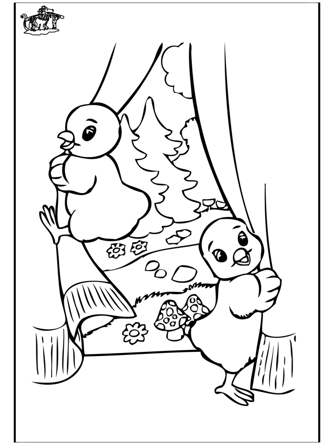 Free coloring pages easter chicken 2 - Crafts Eastern