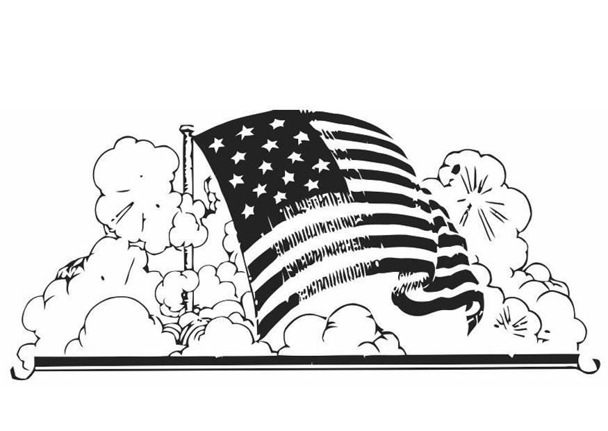 Coloring page American flag - img 19848.