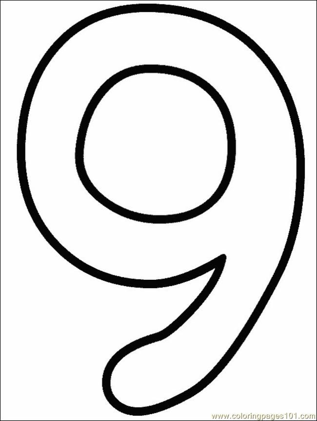 Coloring Pages Numbers 9 (Education > Numbers) - free printable 