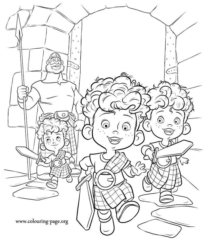 Brave - Harris, Hubert and Hamish - Brave movie coloring page