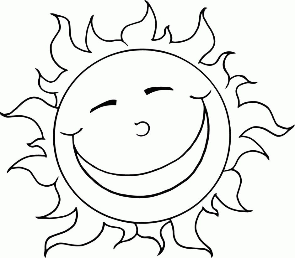 Clipart Coloring Page Outline Of A Happy Summer Sun With Shades 