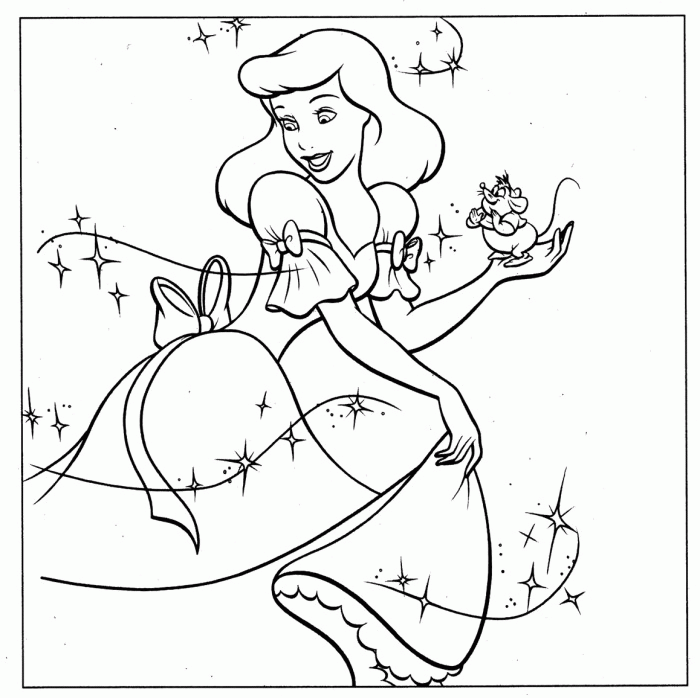 Pictures Activity Cinderella In Home Coloring Pages - Cinderella 