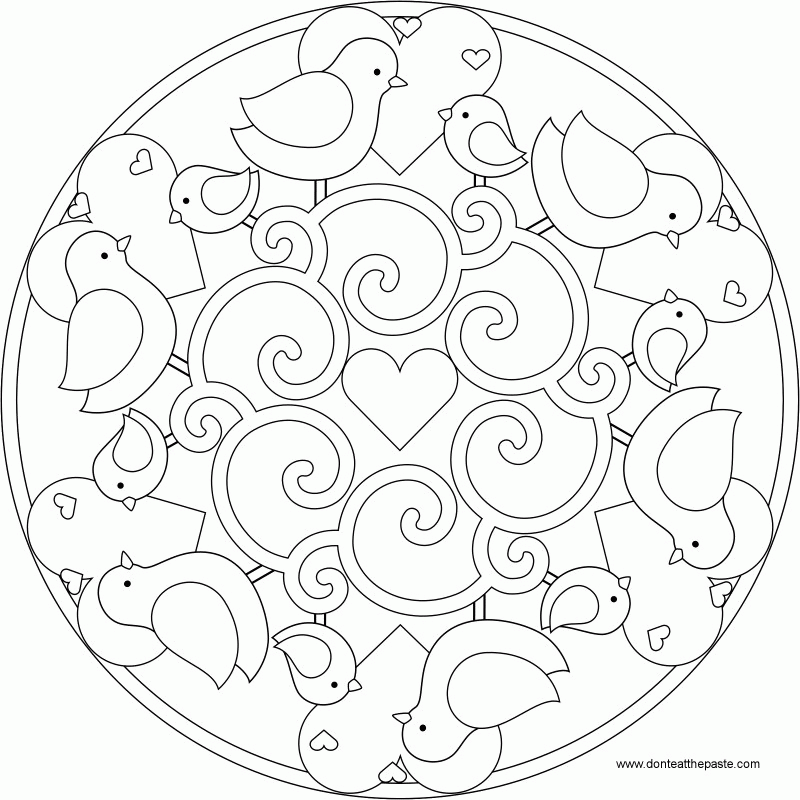 Don't Eat the Paste: Mother and child bird mandala to color AND a 